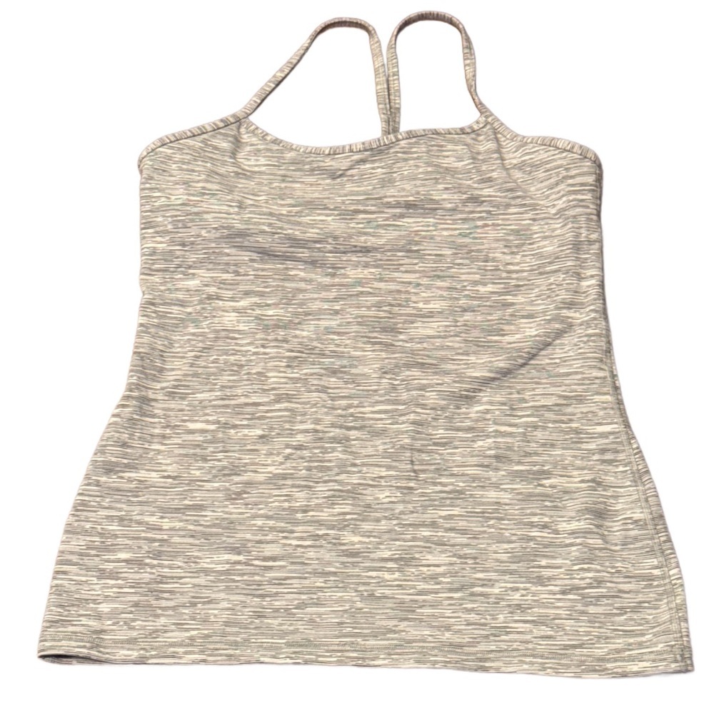 Lululemon Power Y Gray and White Tank 10